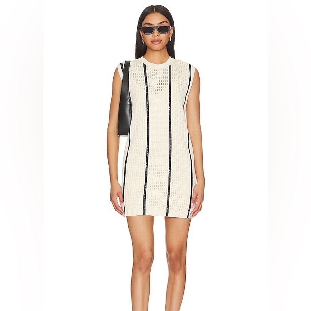 Anine Bing Cream and Black Mini Dress